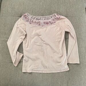 Y2K Lillie Rubin Chic Pink Top with Floral Details